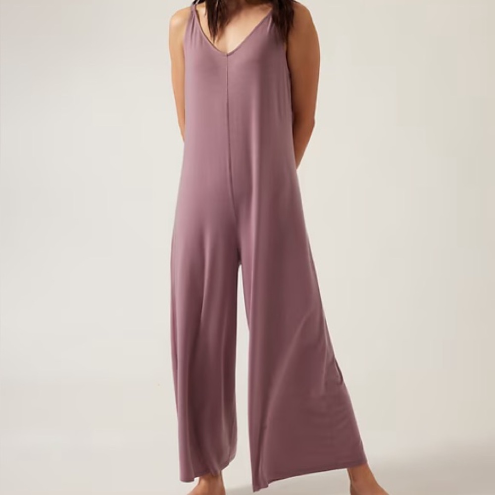 Athleta Nighttime Bliss Mauve Purple Sleep Romper Pajamas Adult XS